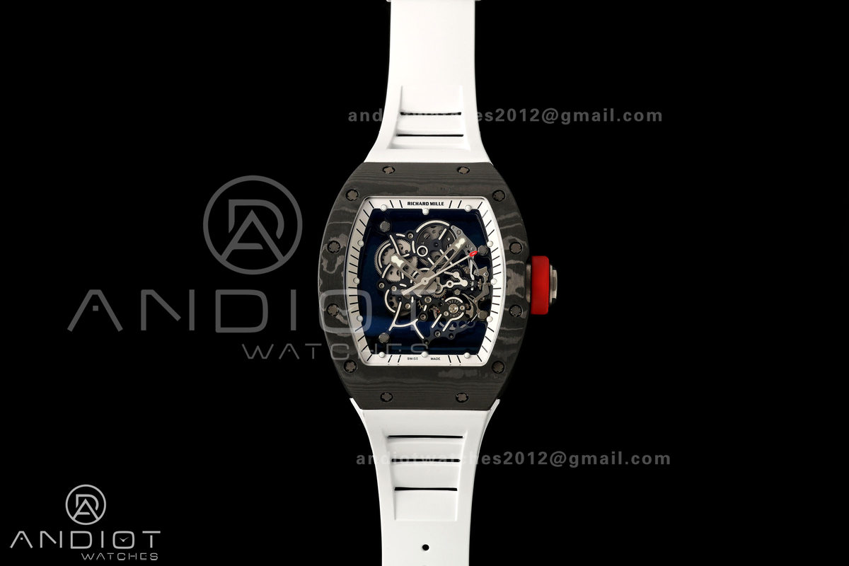Boss Studio RM055 Black NTPT White/Black Inner Bezel RMUL2 Super Clone (Free Sprung)